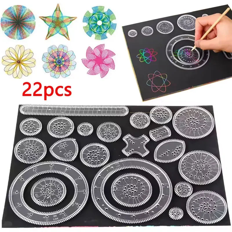 22-Piece Geometric Drawing Ruler Set – alternate product view | Smile Lady
