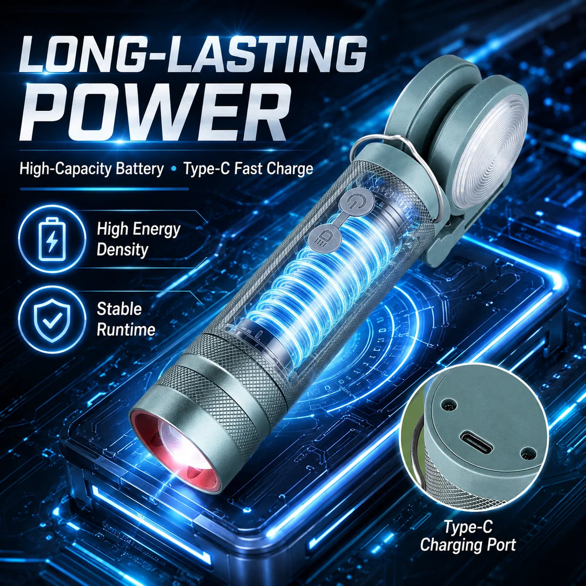 Rechargeable Torch and Camping Lantern – USB charging illustration