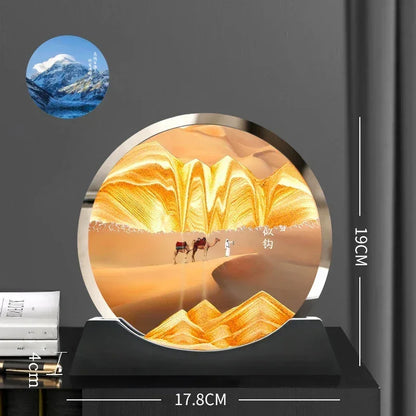 Moving Sand Art Picture – Glass Desk Decor
