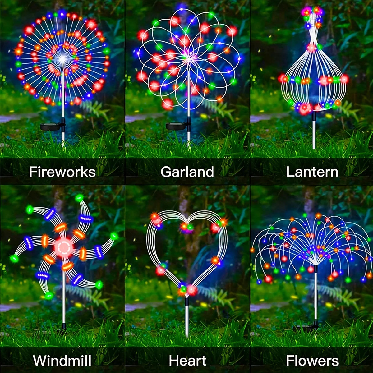 Solar Firework Garden Stake Light