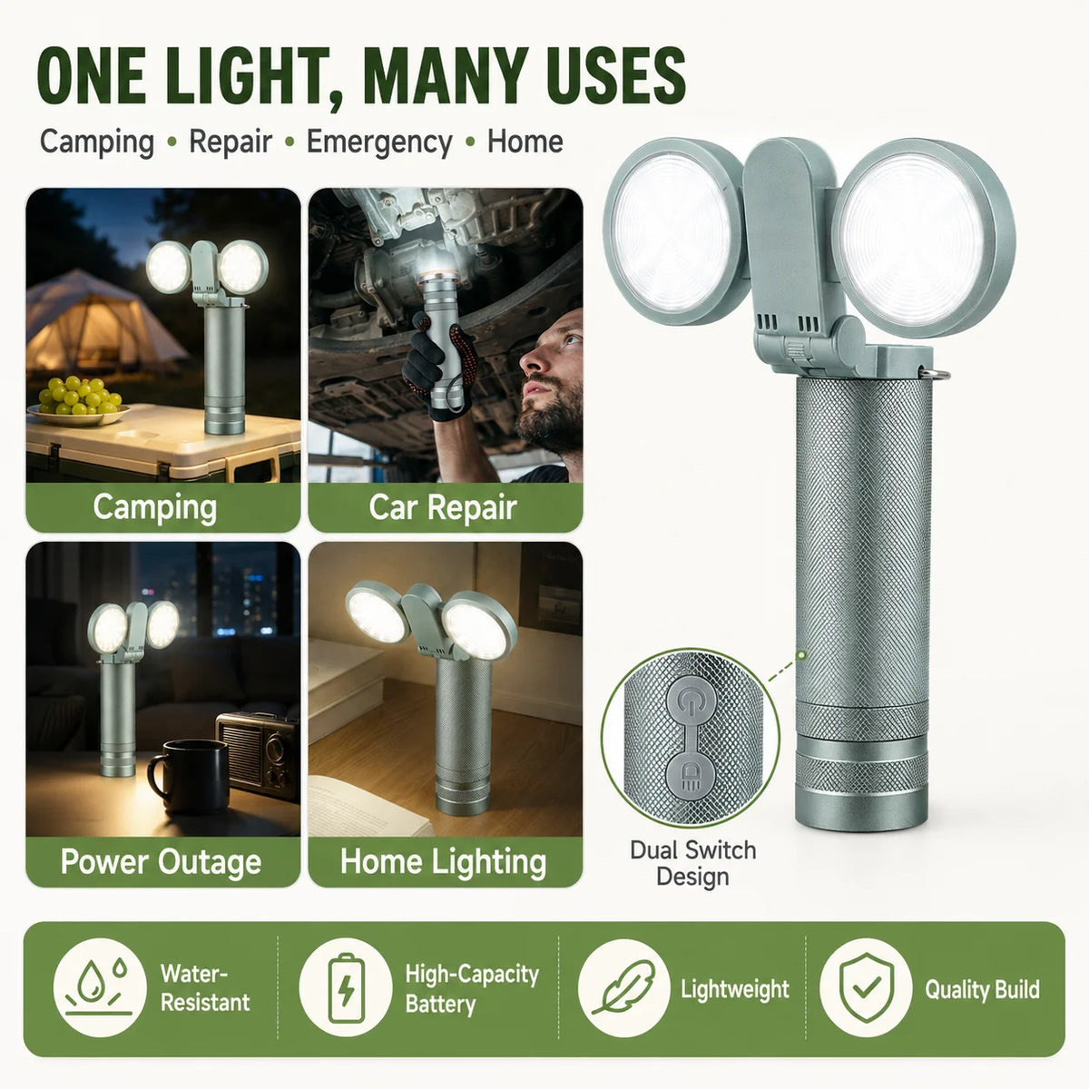 Rechargeable Torch and Camping Lantern – folding torch and lantern
