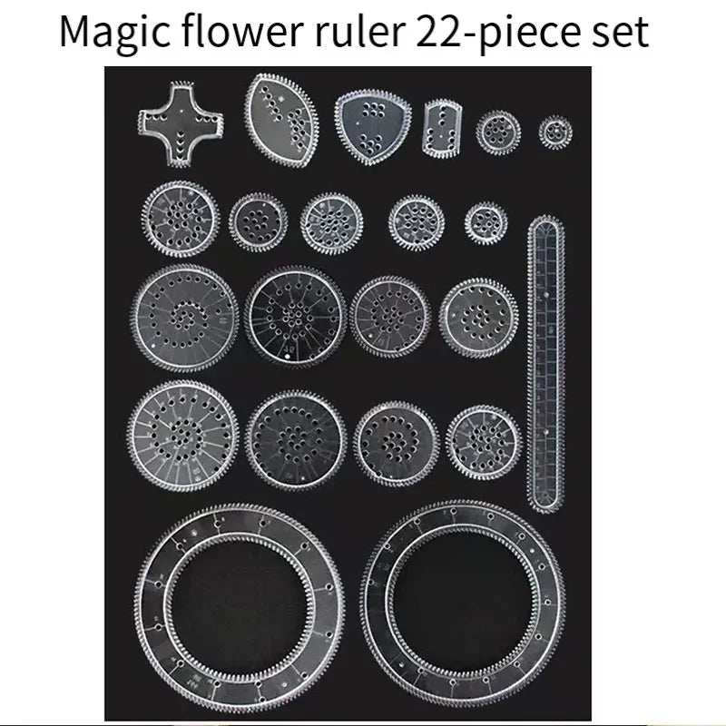 22-Piece Geometric Drawing Ruler Set – product gallery image 10 | Smile Lady
