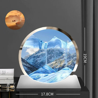 Moving Sand Art Picture – Glass Desk Decor
