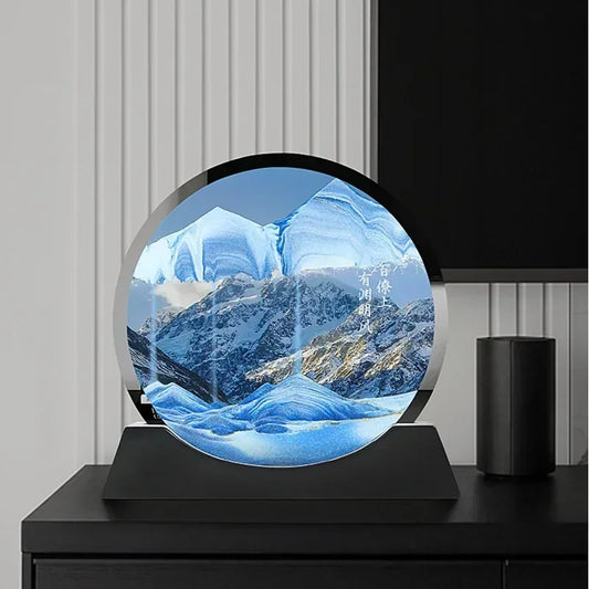 Moving Sand Art Picture – Glass Desk Decor – alternate product view | Smile Lady