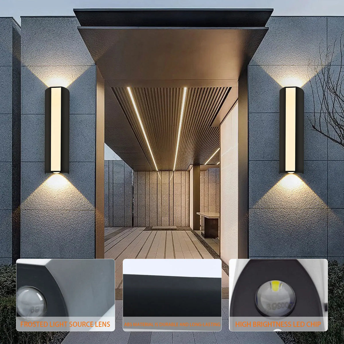 10W Outdoor LED Wall Light – entrance and light colours