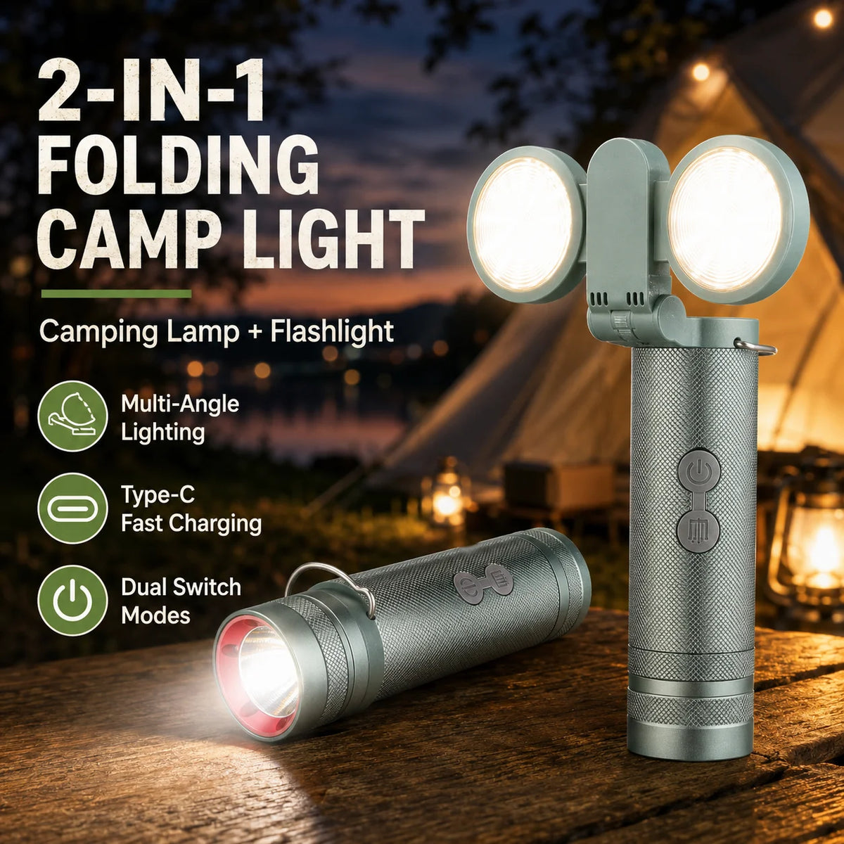 Rechargeable Torch and Camping Lantern – torch and side lighting