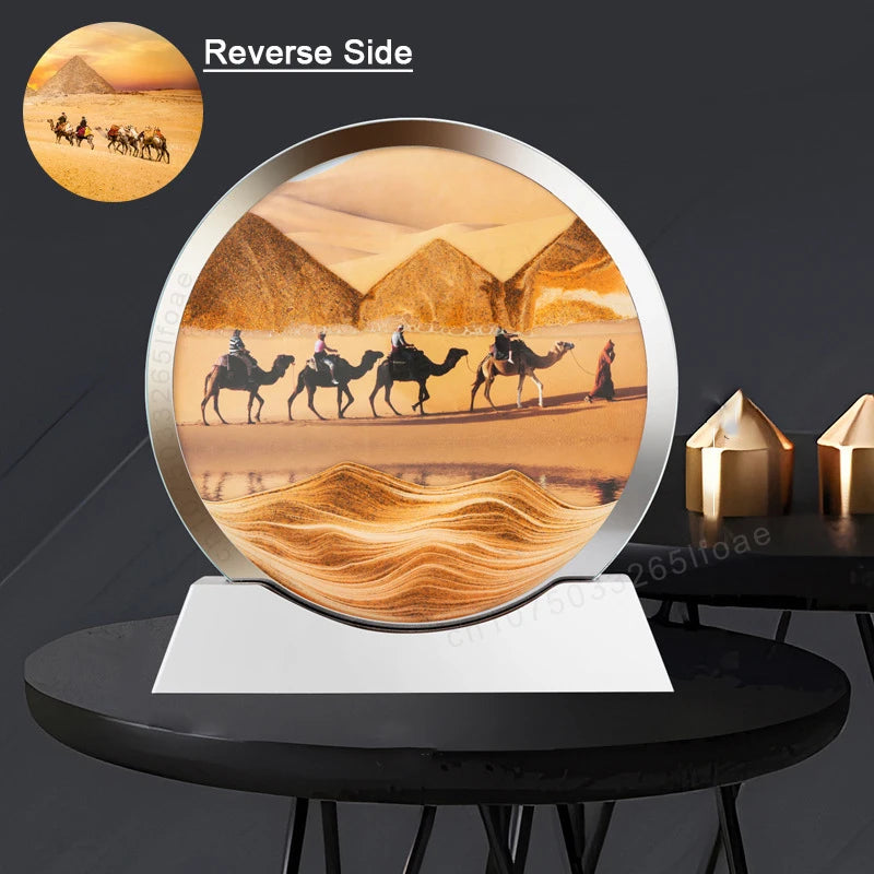 Moving Sand Art Picture – Glass Desk Decor