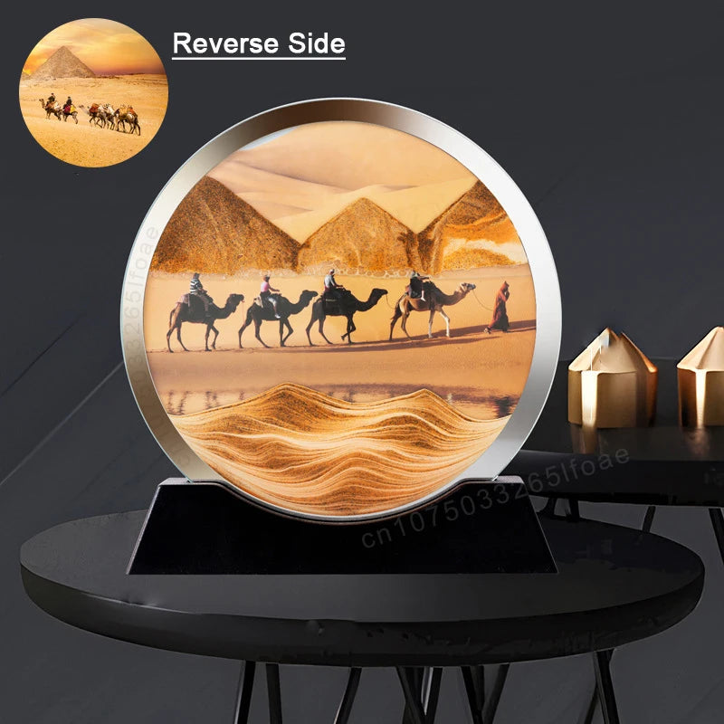 Moving Sand Art Picture – Glass Desk Decor