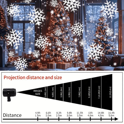 Rotating Snowflake LED Projector