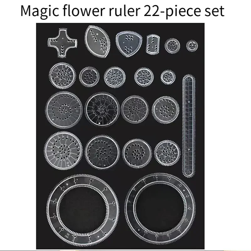 22-Piece Geometric Drawing Ruler Set – product gallery image 9 | Smile Lady