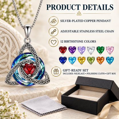 Celtic Birthstone Shield Pendant Gift