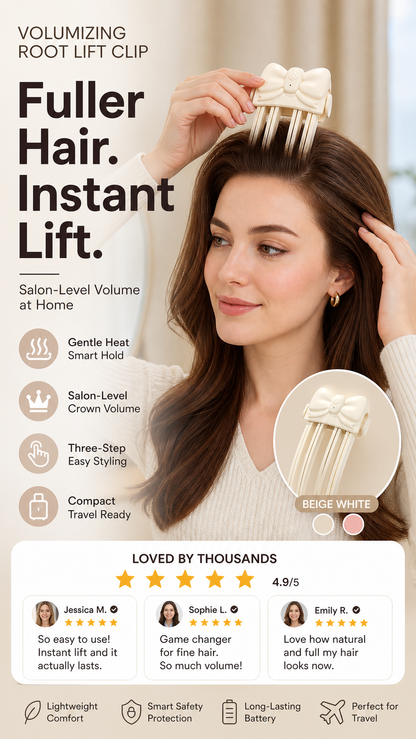 Wireless Heated Root Lift Clip for Volumising Fine Hair