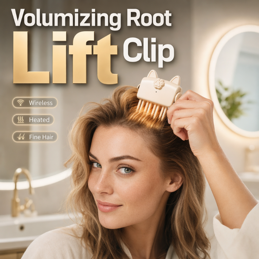 Cordless heated root lift clip for adding volume to fine hair