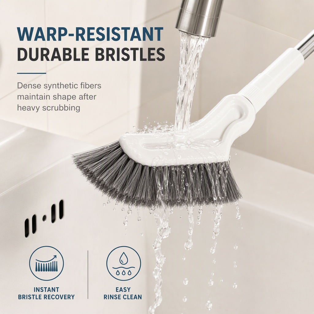 Extendable Long-Handle Floor Scrub Brush for Cleaning